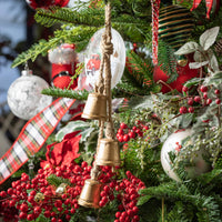 Gold Swag Bell Ornament Trio