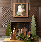 FRAMED PINE SANTA WALL DECOR