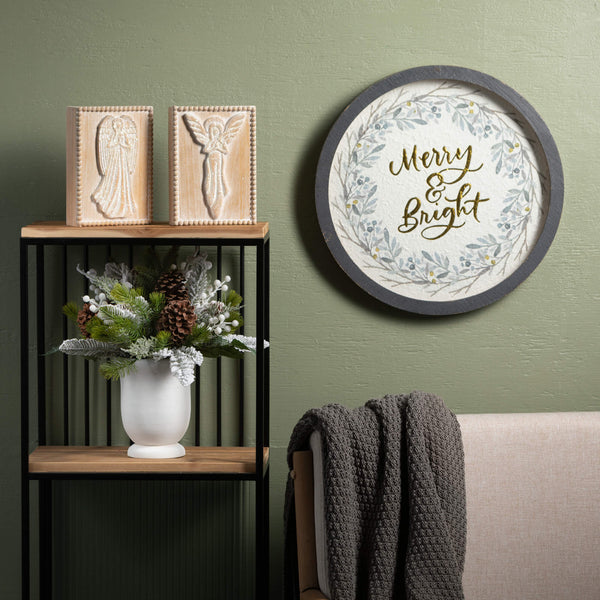 MERRY BRIGHT TEXT WALL ART