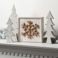 WHITE EMBOSSED TREE FIGURINES (3 Sizes)