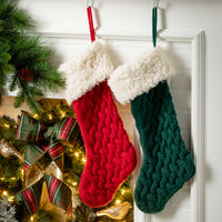 KNITTED RED OR GREEN STOCKING