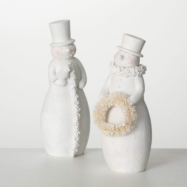 FROSTED SNOWMAN FIGURINES (2 Styles)