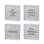 ASSORTED 4 INCH INSPIRATIONAL ACRYLIC SQUARE SIGNS (4 STYLES)