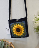 DT Handmade Creations Crochet Cross Body Sunflower Bag