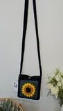 DT Handmade Creations Crochet Cross Body Sunflower Bag