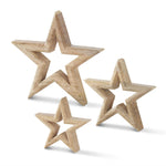 MANGO WOOD STARS W/CUTOUT CENTERS (3 Sizes, Each Size Sold Separate)