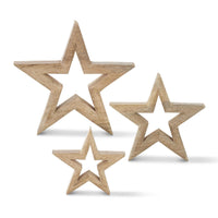 MANGO WOOD STARS W/CUTOUT CENTERS (3 Sizes, Each Size Sold Separate)