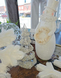 Glass Lighted Trees with Silver and Pearl Embellishments (3 Sizes)