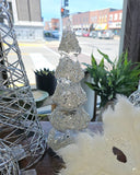 Glass Lighted Trees with Silver and Pearl Embellishments (3 Sizes)
