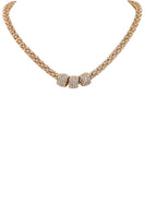 Hugo Gold Necklace with Rhinestone Hoops