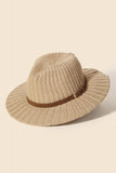 Sophia Knitted Belt Strap Fedora Hat