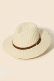 Sophia Knitted Belt Strap Fedora Hat