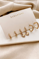 Marigold 3pc Gold Hoop Valentine Earring Set
