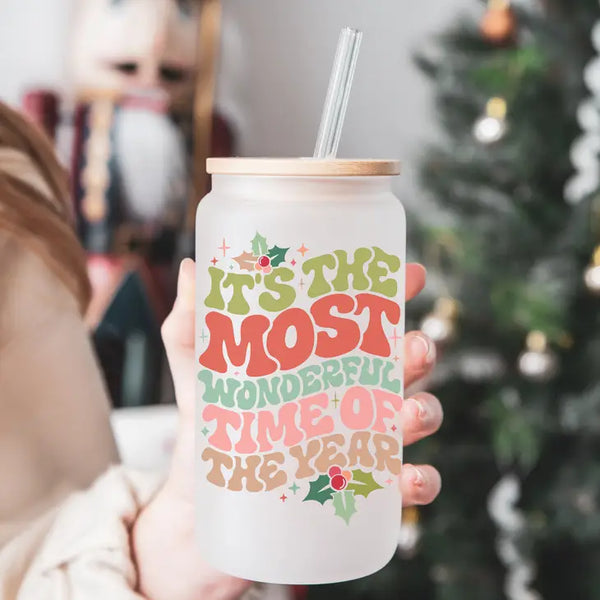 It's The Most Wonderful Time Glass Tumbler