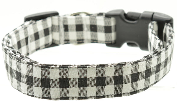 Black & White Gingham Dog Collar ( Cat )