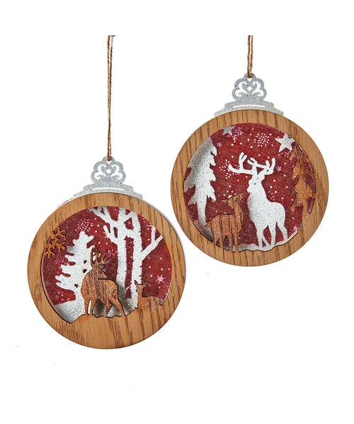 Wooden & Fabric Deer Ornament