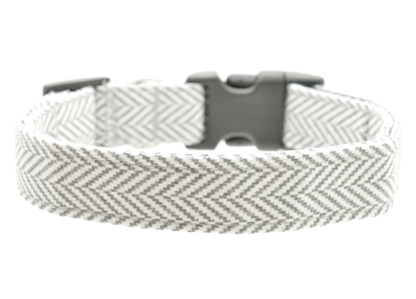 Gray Herringbone Dog Collar ( Cat )
