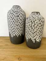 Gray & White Stoneware Modern Vases