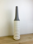 Gray & White Tall Ceramic Vase