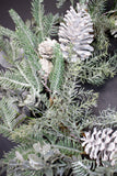 Silver Glittered Mixed Pine Wreath