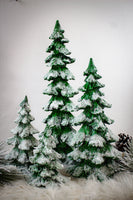 Green Resin Trees With Snow