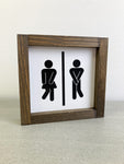 Restroom (Hold it) Sign