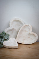 White Wooden Heart Trays