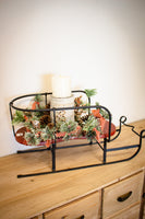 Decorative Sleigh with Wreath and Candle
