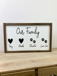 Custom Names with Pets Sign (Size Varies)