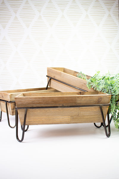 Wooden Box Planters on Stands