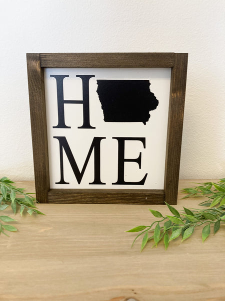 Home Iowa Stacked Sign
