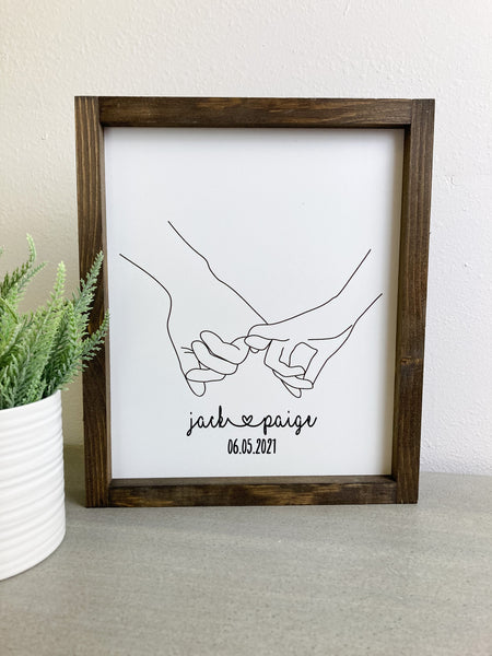 Custom Couple Sign Holding Hands