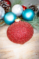 Deep Red Beaded Ornament