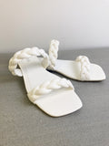 Braided White Sandals