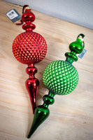 Red or Green Large Finial Ornament