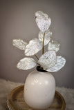 White & Silver Magnolia, Poinsettia & Leaf Spray
