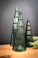 Sage Mercury Glass Ribbed LED Trees