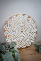 Round Carved Wall Decor (Flower)