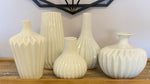 White Porcelain Accordion Vases