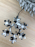 Buffalo Plaid Snowflake and Bell Ornament