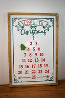 Sleeps Until Christmas Sign