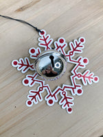 Red & White Glittered Snowflake Ornaments