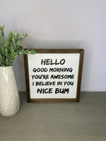 Hello Good Morning Sign