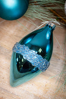 Retro Blue Embellished Ornaments