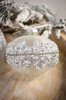Frosted Glass with Sequins & Pearls