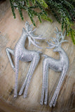 Silver Glitter Reindeer Ornament