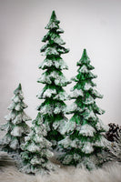Green Resin Trees With Snow