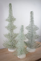 Frosted Soft Green Unique Style Bottle Brush Trees