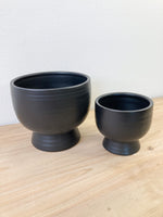 Black Round Compote Pots