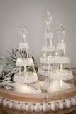 Clear Glass Striped LED Trees